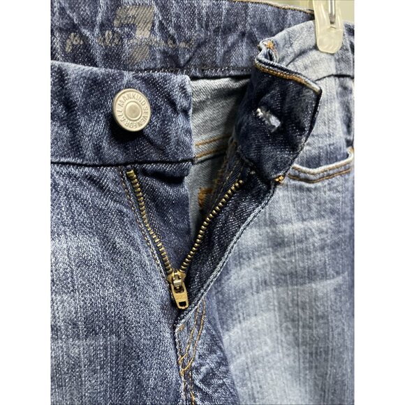 7 For All Mankind Vintage Y2K 90s Womans Embroidered Rhinestone A Pocket Size 25 - Picture 5 of 13